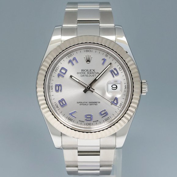 Mint! Rolex Blue Arabic 41mm Men's Watch - Picture 1 of 7
